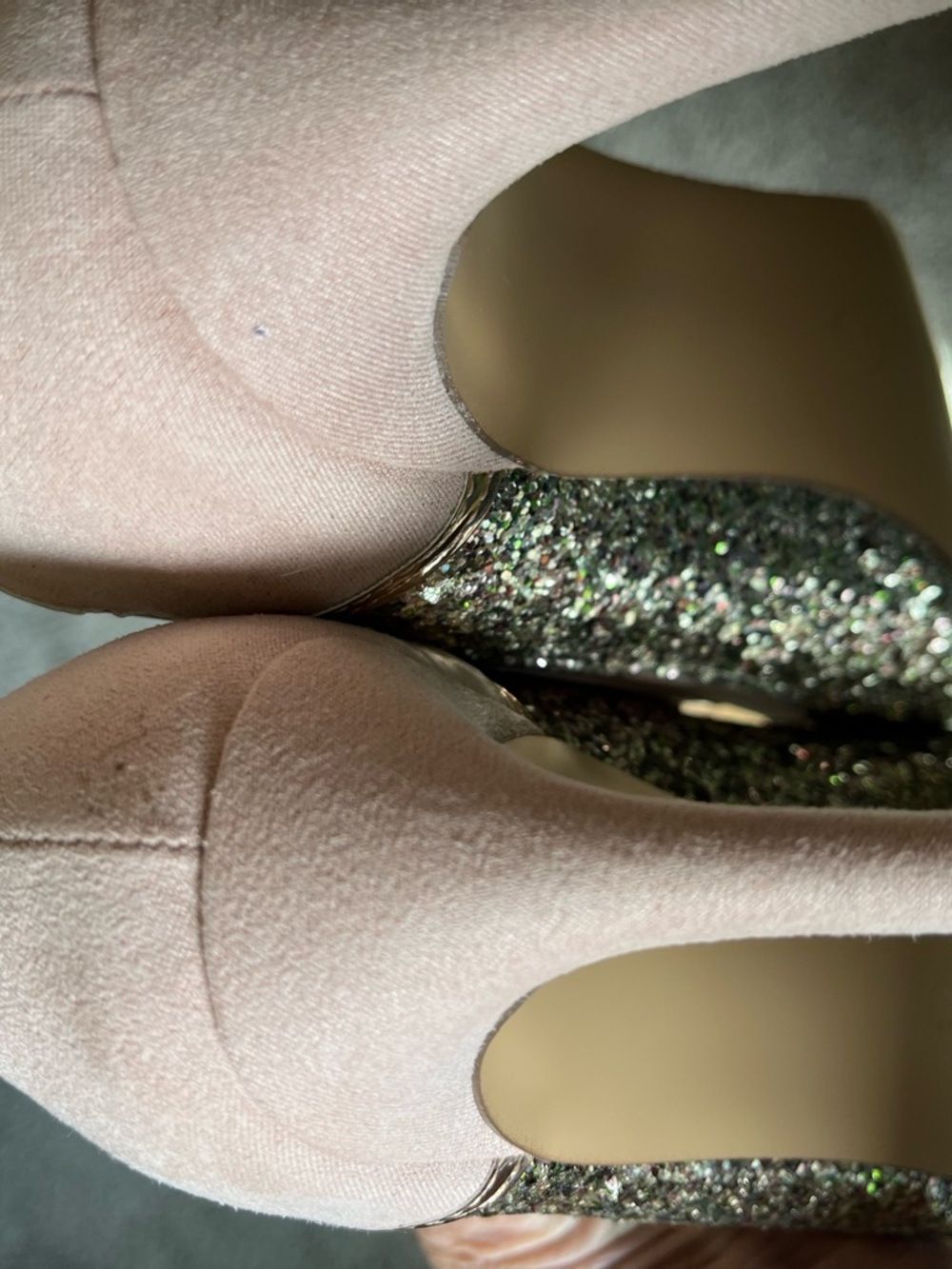 Journee Collection Pink and Gold Glitter Pointed Toe Flats - Picture 6 of 6